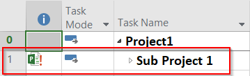 Using Master Projects with Microsoft Project Online - An indicator will show in read-only mode