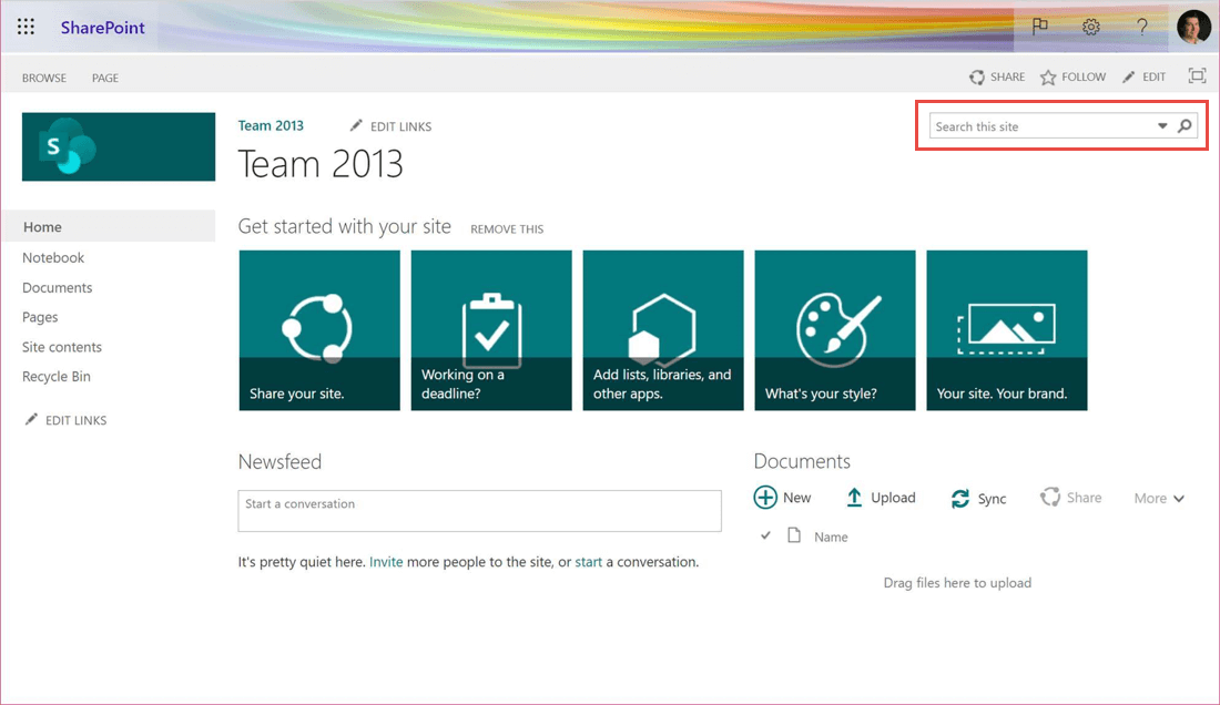 MC233843 - Microsoft Search in classic SharePoint sites - Before